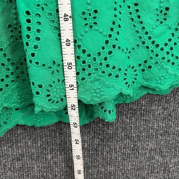 Sundance Maxi Dress Womens Large Green Eyelet Sleeveless Smocked Cottage Prairie - Picture 11 of 13